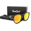 sungod miras lunettes de soleil miroir bleu lunettes à verres polarisés pour hommes lunettes de soleil carrées rétro à la mode pour hommes sport so1 : avec boîte