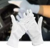 1 paire de gants de protection confortables pour le travail du jardin, gants de travail à domicile, gants blancs à haute élasticité pour adultes, gants en coton blanc