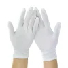 5 paires de gants en coton blanc doigt complet hommes femmes serveurs/pilotes/bijoux/travailleurs mitaines gants d'absorption de la sueur gants de protection des mains
