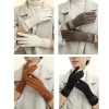 1 paire de gants en daim pour femmes, gants d'hiver en velours, élégants pour écran tactile, équitation, conduite, garde au chaud, gants d'alpinisme