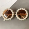 lunettes de soleil rondes perlées pour hommes et femmes, petite monture nar, lunettes de soleil vintage, marque de luxe, designer, rétro élégant, steampunk