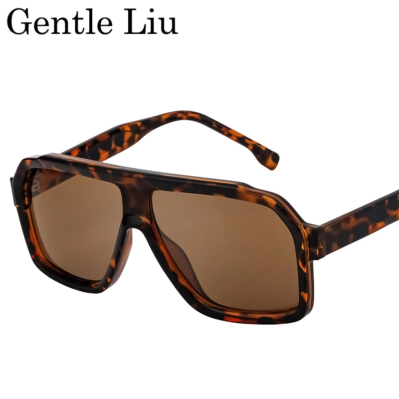 Lunettes de soleil carrées surdimensionnées pour hommes et femmes, grande monture, marque de luxe, bouclier Vintage, nuances de conduite en plein air, UV400, 2025