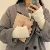 gants demi doigts chauds résistants au froid pour femmes, automne et hiver, polyvalents, pelucheux et mignons, idéaux pour un usage au bureau