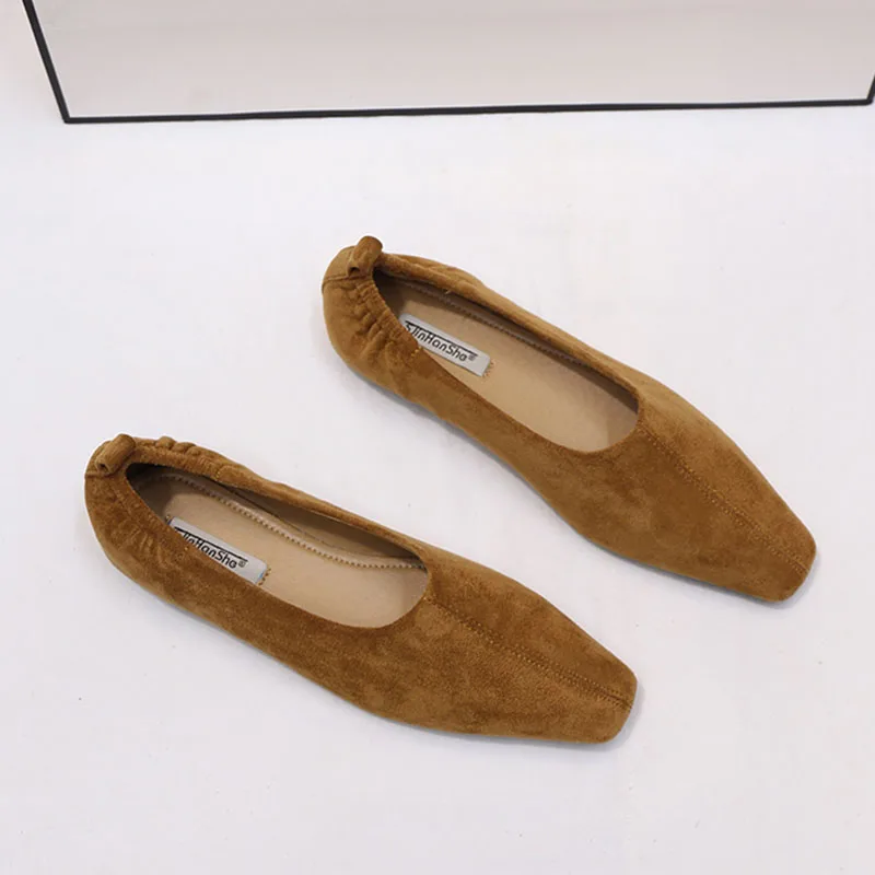 2025 automne femmes chaussures plates doux talon plat unique noir chaussures mode bout rond peu profond sans lacet bateau chaussures mujer nouvelle femme