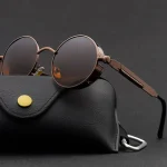 Lunettes de soleil Steampunk pour hommes et femmes, Vintage, tendance, monture ronde en métal, polarisées, accessoires de conduite en plein air, nouvelle collection