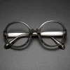 lunettes rondes surdimensionnées pour femmes, montures en acétate, design de mode, monture de lunettes de marque, optique de luxe, montures de lunettes de prescription