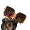 respzed lunettes de soleil carrées de luxe pour femmes, vintage, grande monture, verres dégradés, à la mode, uv400