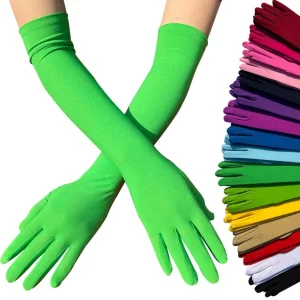 1 paire de gants longs à haute élasticité, respectueux de la peau, résistants à la décoloration, décoratifs en soie de lait pour femmes, fête de danse, Bar, Cosplay, longs gants