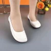 mocassins Élégants en faux cuir pour femme, ballerines habillées, mocassins concis, chaussures de travail d'infirmières de bureau, couleur verte, nouvelle collection