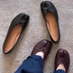 Femmes chaussures de Ballet plates Tabi bout en forme de chaussures plates simples Femme sabot de cochon chaussures de loisirs mocassins souples Femmes chaussures décontractées Femme