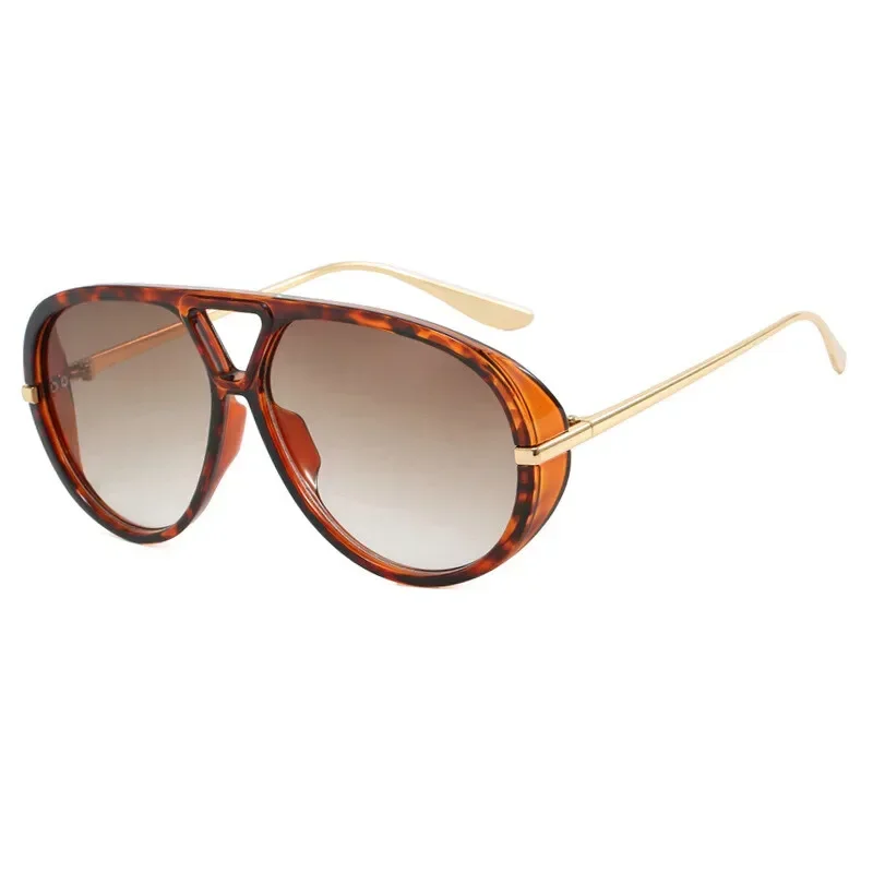 Lunettes de soleil surdimensionnées pour femmes, verres jaunes de grande taille, lunettes de soleil de luxe de styliste, Protection UV