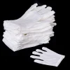 gants de travail blancs en coton doux pour manutention des mains sèches, accessoire de cérémonie pour spa, outil de livres ménagers