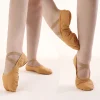 chaussures de ballet en toile pour filles, pantoufles de danse, chaussures de danse pour adultes, femmes et enfants, yoga classique, semelle fendue, cuir souple