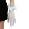 gants élégants en dentelle noire douce, à pois blancs, pour mariage, mariée, maille beige, mitaines à doigts longs pour banquet