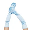 Gants de cérémonie étendus, en satin extensible, rétro, pour fête, cosplay, pour dames, à la mode, pour mariage