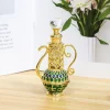pot à vin de style moyen orient de 12ml, tube en verre plaqué or, huile essentielle de parfum, bouteilles de parfum séparées