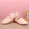 chaussures de ballet plates pour filles, ballerines en toile noires et roses, chaussures de danse pour pratique de yoga, pantoufles de danse pour enfants et femmes