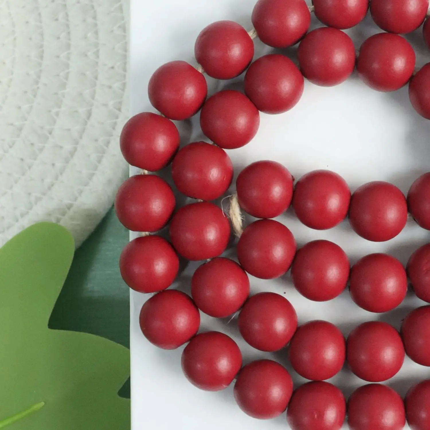 Ferme de perles en bois de 39 pouces avec glands, perles de prière polyvalentes, style Boho Chic, décoration murale suspendue pour la maison (multicolore)