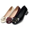 chaussures en cuir brillantes pour femmes, élégantes, respirantes, confortables, plates, talons carrés, tendance, bureau, colonne vertébrale, printemps, 2.5, 2025, 03/3