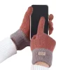 gants en tricot torsadé avec écran tactile pour femmes et filles, chauds, doublés sourire, cadeau d'hiver