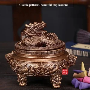 Articles décoratifs tradition à trois pattes, brûleurs d&rsquo;encens Dragon Phoenix, brûleurs d&rsquo;encens antiques d&rsquo;intérieur, décoration de la maison