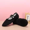 chaussures de ballet plates pour filles, ballerines en toile noires et roses, chaussures de danse pour pratique de yoga, pantoufles de danse pour enfants et femmes