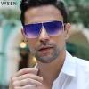 lunettes de soleil carrées surdimensionnées pour hommes, grande monture, design de marque de luxe, monture métallique, nuances rétro, 2025
