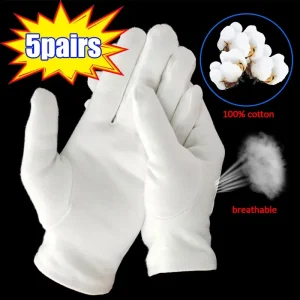 Gants de travail en coton blanc pour mains sèches, Film de manipulation, gants de SPA, gants de cérémonie à haute élasticité, outils de nettoyage ménager