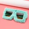 lunettes de soleil carrées surdimensionnées pour femmes, nouvelle mode, monture furrry, nuances dégradées, design de marque rétro, lunettes de soleil d'hiver 2025