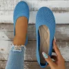chaussures plates en maille respirante pour femmes, mocassins décontractés, ballerines à enfiler, document solide, nouveau, 2024