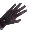 gants courts en dentelle pour femmes, élégants, filet de poisson transparent, gants de fête de bal, à la mode, couleur unie, mitaines à doigts complets