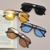 vintage hommes femmes grandes lunettes de soleil hommes nuances carrées marque concepteur unisexe lunettes de soleil lentille noire mâle femme lunettes de soleil uv400