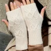 gants demi doigt pour femmes hiver doux chaud laine tricot bras gants doux chaud demi doigt handschoenen unisexe mitaine guantes