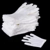 gants de travail blancs en coton doux pour mains sèches, manutention de film, spa, cérémonies, accessoires de livres ménagers, 1 à 20 paires