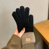 gants en tricot torsadé avec écran tactile pour femmes et filles, chauds, doublés sourire, cadeau d'hiver