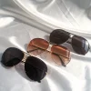 nouveau pilote lunettes de soleil femmes surdimensionné luxe clair bleu lunettes de soleil pour femme cool miroir vintage dame dégradé nuances uv400
