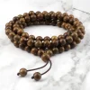 Bracelet Mala en perles de prière en bois, 8mm, chapelet noué, tressé, bijoux à la mode pour hommes et femmes, cadeau Yoga bouddhiste tibétain, 108