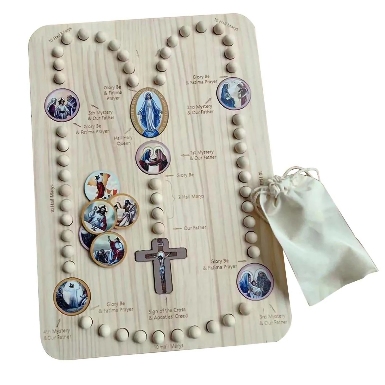Planche de chapelet en bois d’inspiration Montessori, prière familiale, planche de chapelet portable pour l’église et la méditation touristique Planche de chapelet en bois d’inspiration Montessori, prière familiale, planche de chapelet portable pour l’église et la méditation touristique