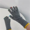 gants chauds d'hiver pour femmes, en tricot avec décors sur le bout des doigts, mitaines de luxe, livraison directe