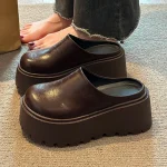 Appartements plate-forme femmes pantoufles mode automne Mules chaussures décontracté Slingback confortable chaussures femme diapositives 2025 tendance dames tongs