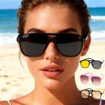 Lunettes de soleil rétro à Double pont, élégantes, minimalistes, à grande monture, à la mode, personnalité Ins, lentille océan, 1/6 pièces