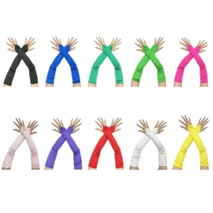 Gants longs pour femmes, gants élastiques sans doigts pour danse d&rsquo;opéra, Satins, livraison directe