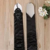 1 paire de gants de mariage longs et élégants, longueur coude, robe de mariée sans doigts pour femmes, appliques de danse en satin