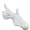 Paire de gants en coton blanc, robe de bande de marche, Costume Cosplay, gants de majordome, gants de cérémonie hautement extensibles