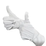 Paire de gants en coton blanc, robe de bande de marche, Costume Cosplay, gants de majordome, gants de cérémonie hautement extensibles