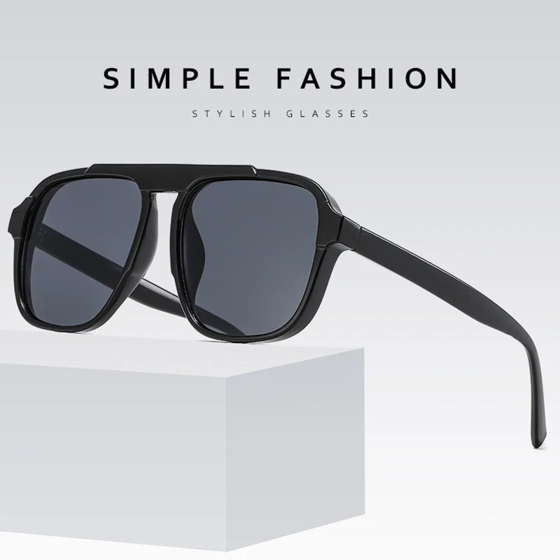 Lunettes de soleil classiques à grande monture pour hommes, lunettes de sport, lunettes de marque vintage, nuances de design, lunettes UV400