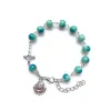 QIGO-Bracelets croisés en céramique verte pour hommes et femmes, bijoux religieux, perles