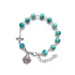 QIGO-Bracelets croisés en céramique verte pour hommes et femmes, bijoux religieux, perles