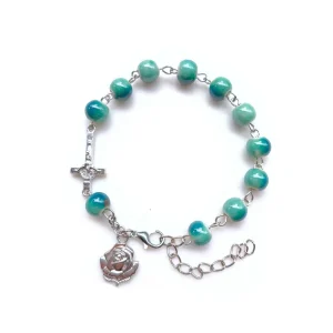 QIGO-Bracelets croisés en céramique verte pour hommes et femmes, bijoux religieux, perles