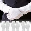 paires de gants en coton blanc pour hommes, uniforme de smoking formel, garde d'honneur, défilé, costume de cérémonie, cosplay, pièce de monnaie, bijoux, gant de majordome